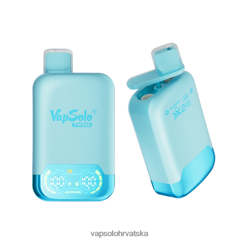 VapSolo Nikotin - VapSolo TWINS jednokratni vape VL8VT627 led od borovnice & gazirana višnja